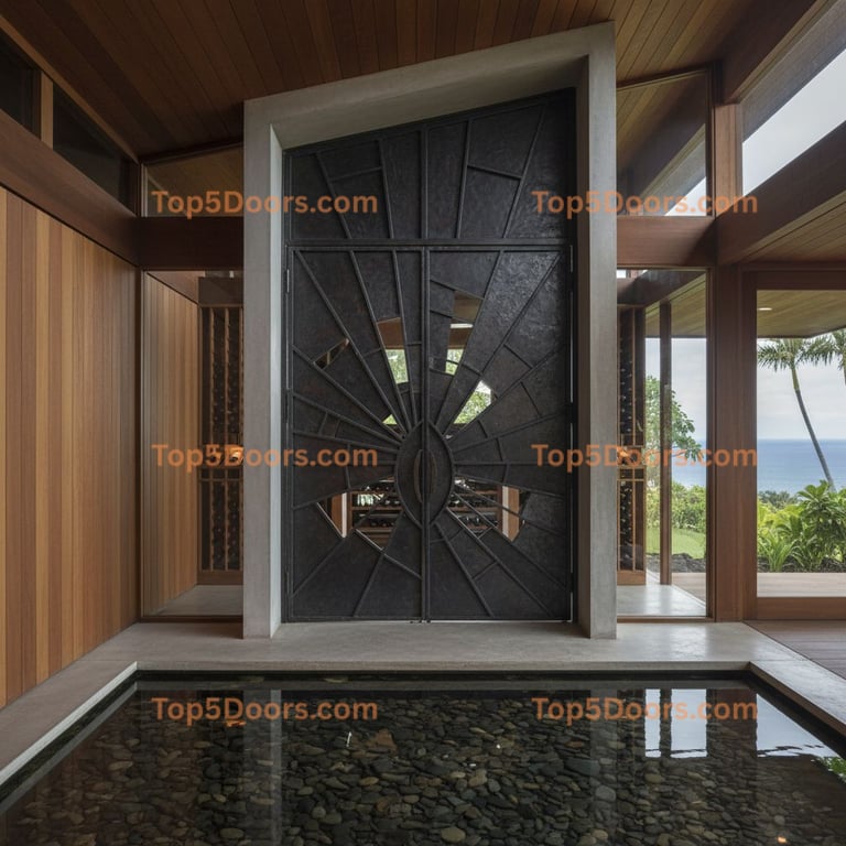 Hawaii wine cellar door mid-century modern Door