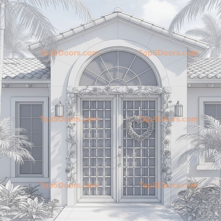 Hawaii wrought iron barn door spanish colonial Door