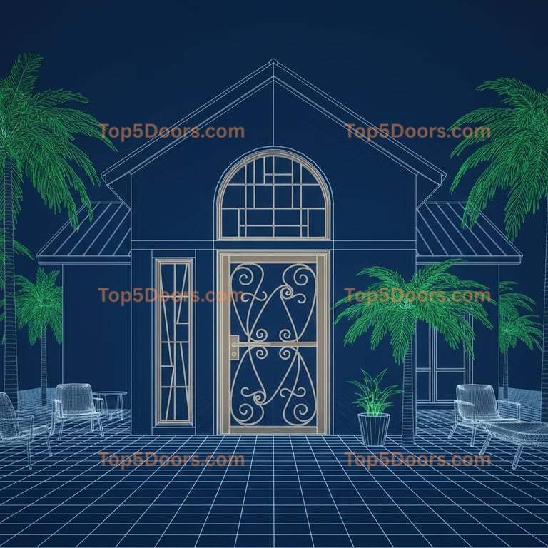 Hawaii wrought iron barn door scandinavian Door