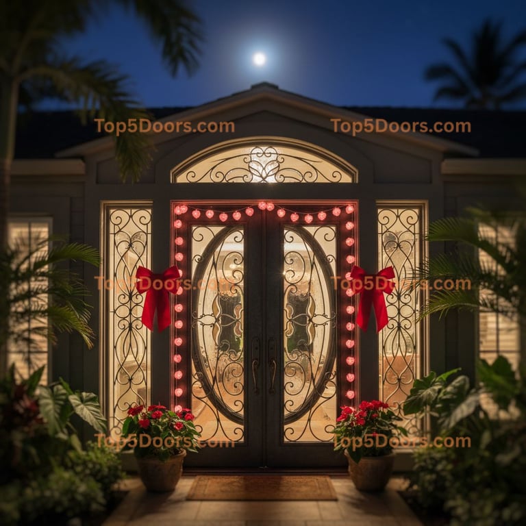 Hawaii wrought iron glass paneled french provincial Doo