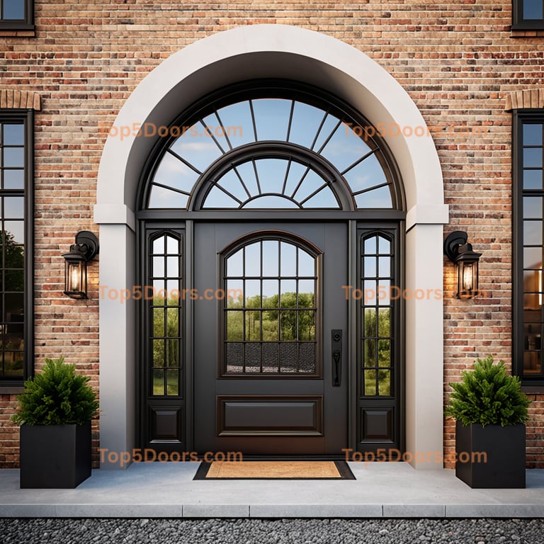 Idaho arched single industrial Door with graphite