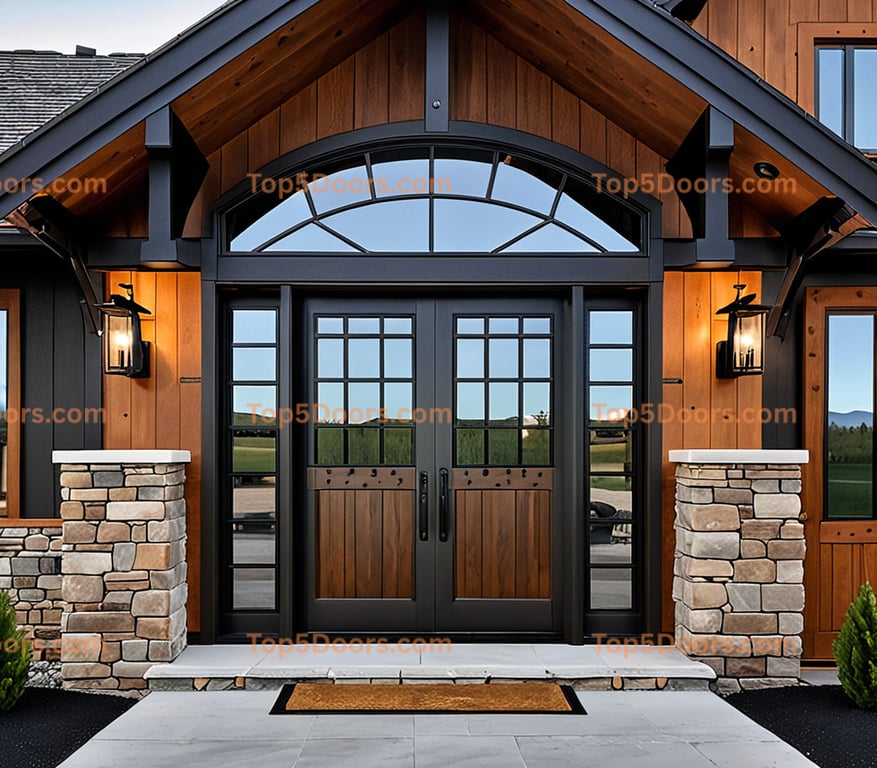 Idaho steel frame mountain lodge Door