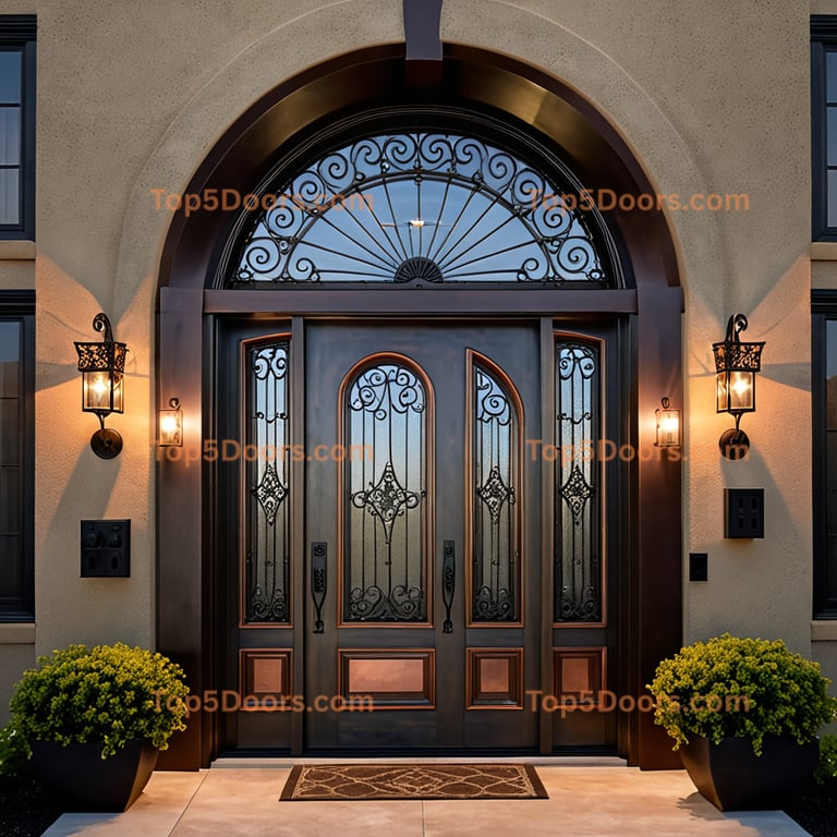 Idaho wrought iron arched double mid-century modern Doo