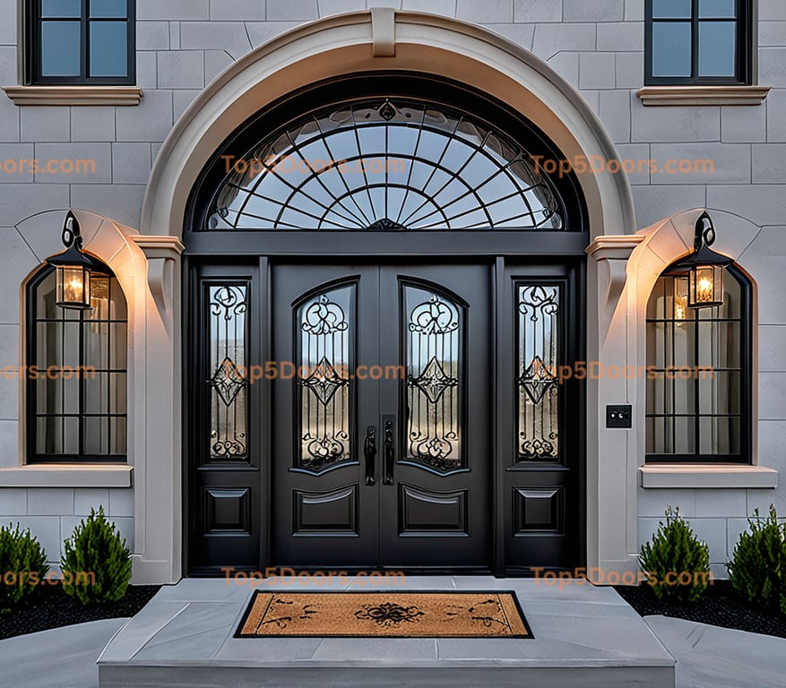 Idaho wrought iron arched single georgian Door
