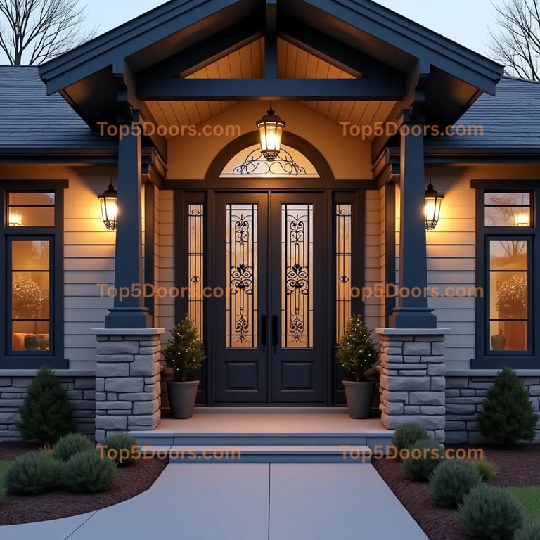 Idaho wrought iron french door french country Door