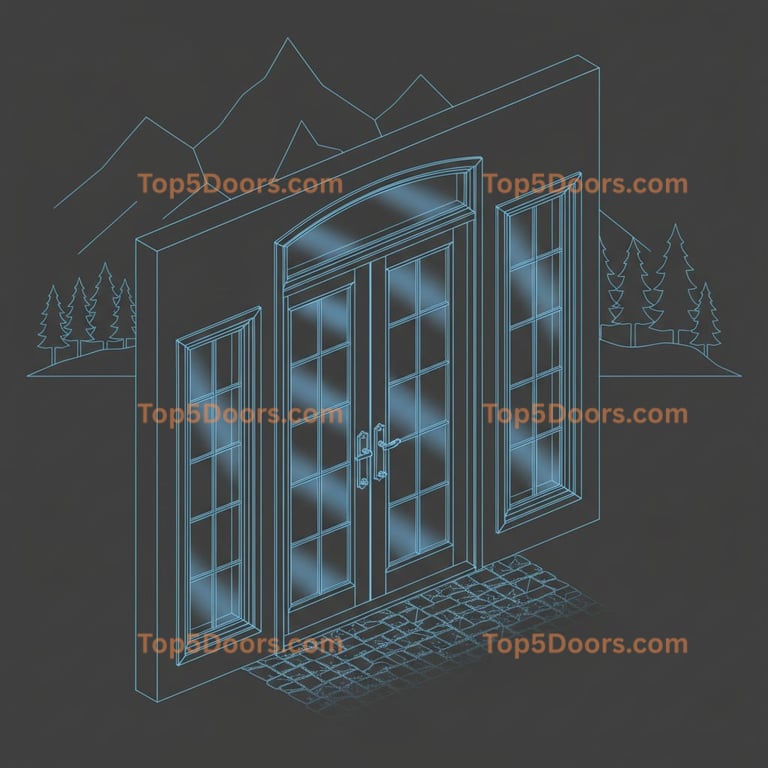 Idaho wrought iron glass paneled modern farmhouse Door