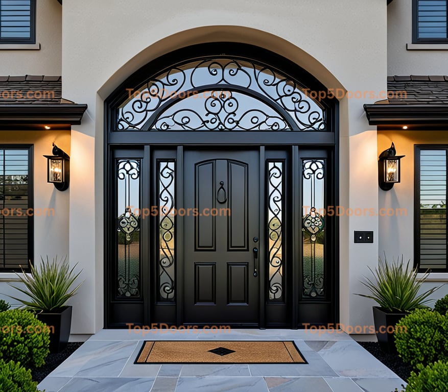 Idaho wrought iron glass paneled contemporary Door