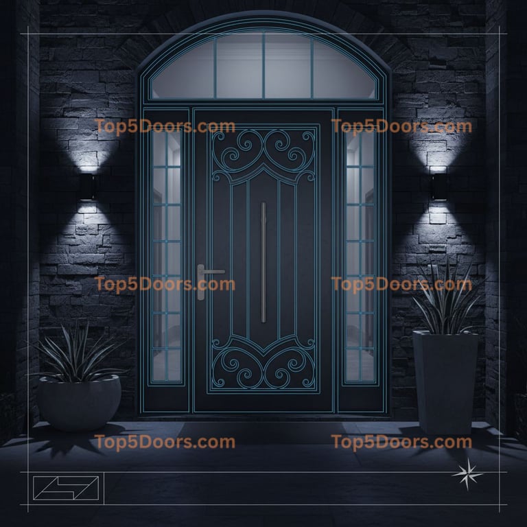 Idaho wrought iron solid panel tuscan Door