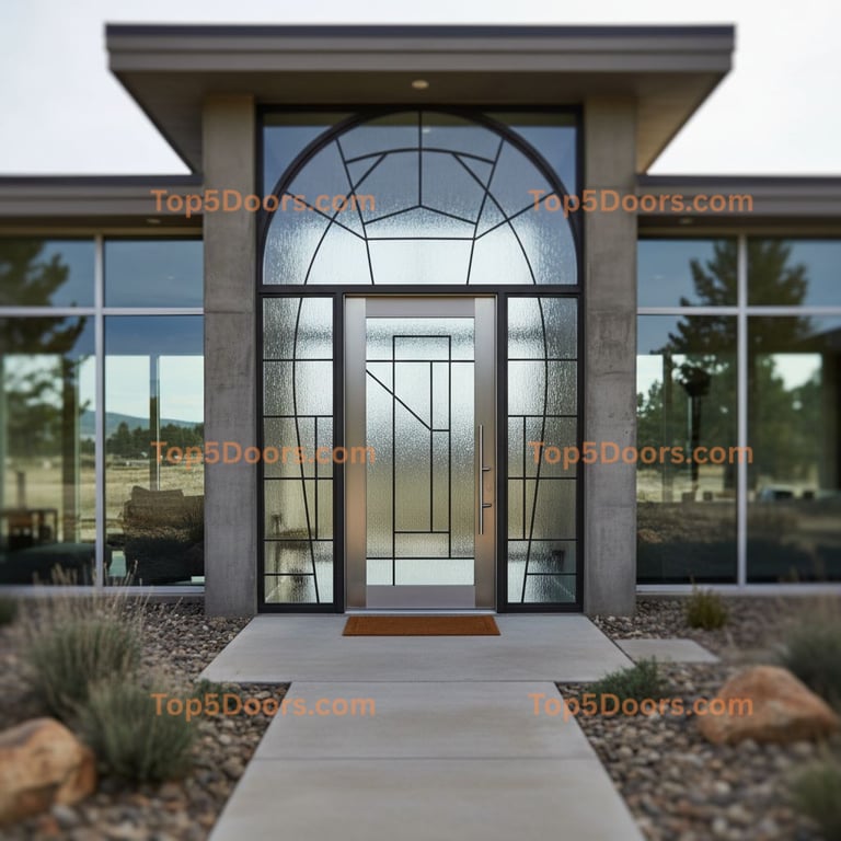 Idaho wrought iron steel frame contemporary Door