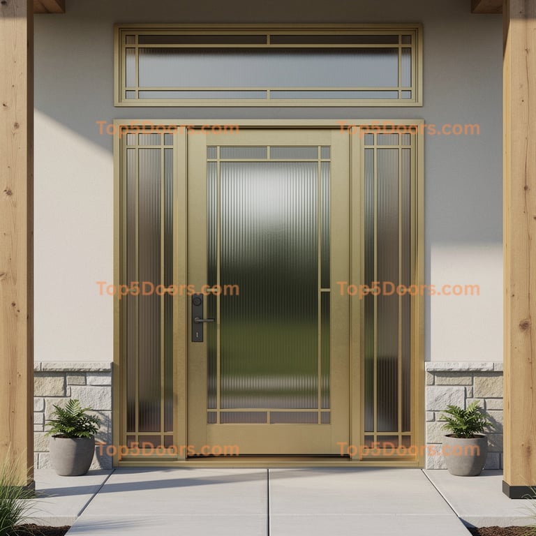 Idaho wrought iron steel frame contemporary Door