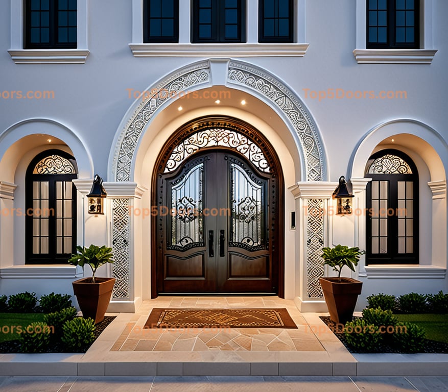 Illinois arched double spanish colonial Door
