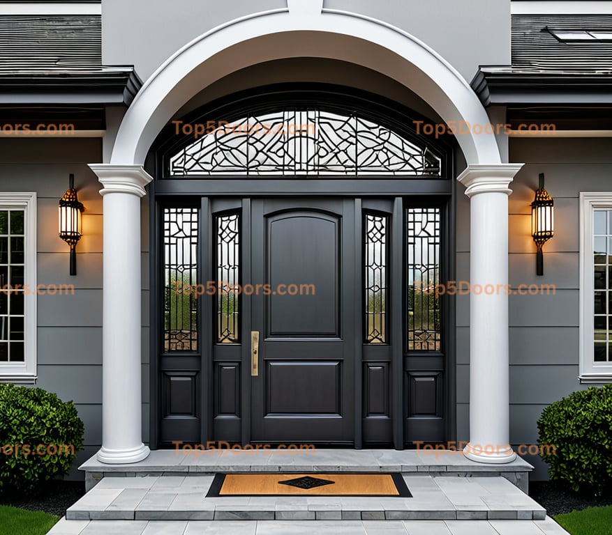 Illinois arched single japanese zen Door