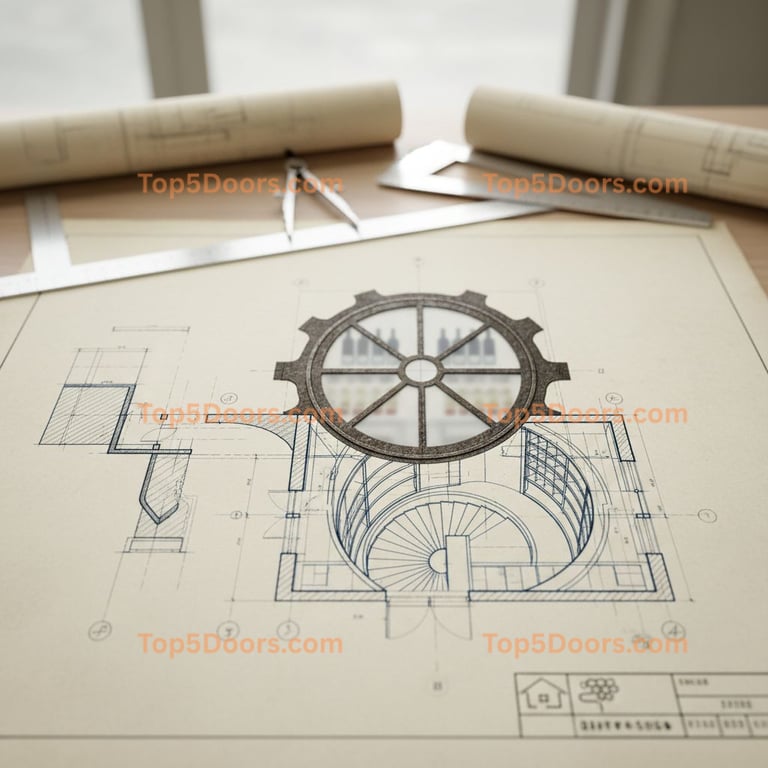 Illinois wine cellar door mid-century modern Door