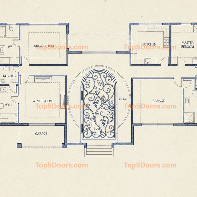 Illinois wine cellar door traditional american Door