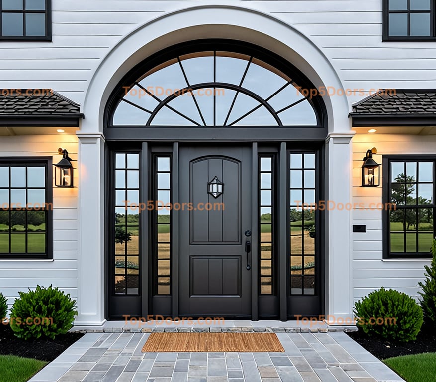 Illinois wrought iron arched single modern Door