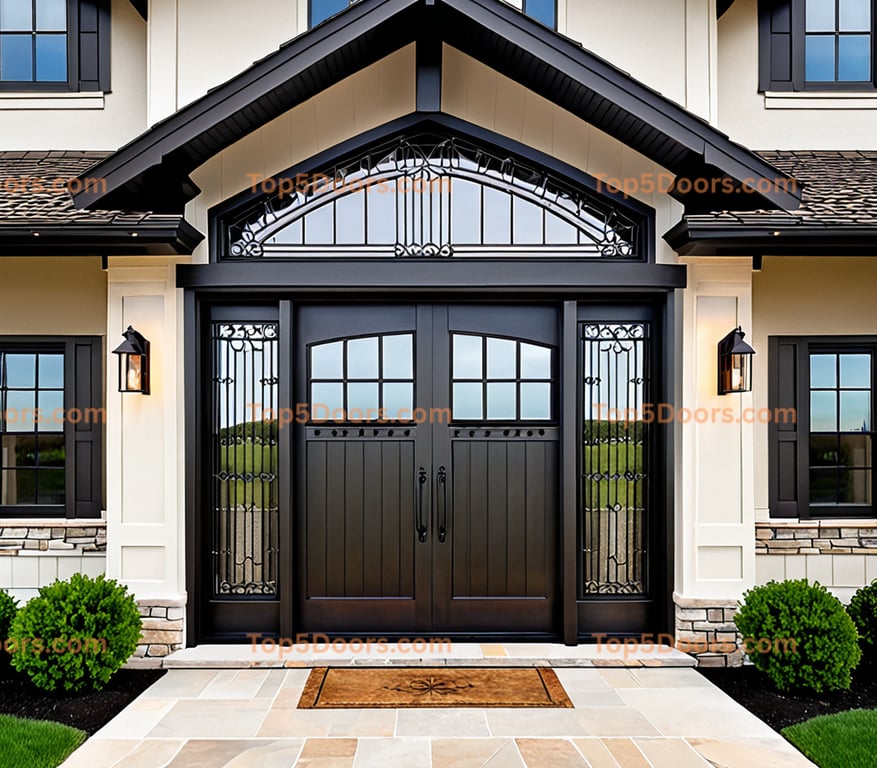 Illinois wrought iron barn door craftsman Door