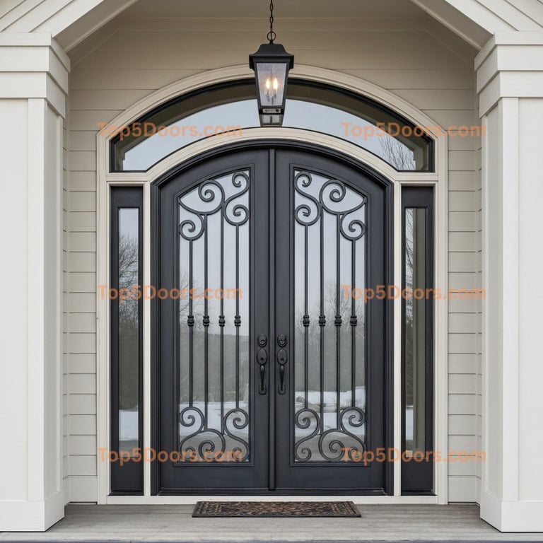 Illinois wrought iron double modern farmhouse Door