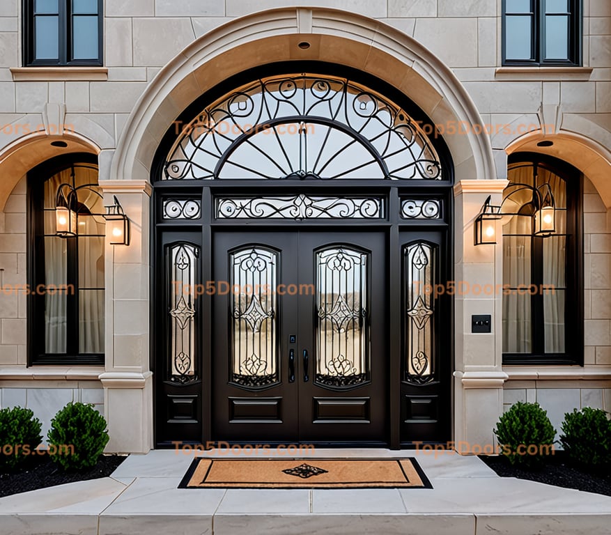 Illinois wrought iron french door contemporary Door