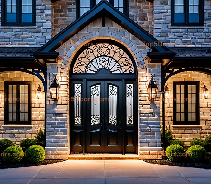 Illinois wrought iron glass paneled cape cod Door