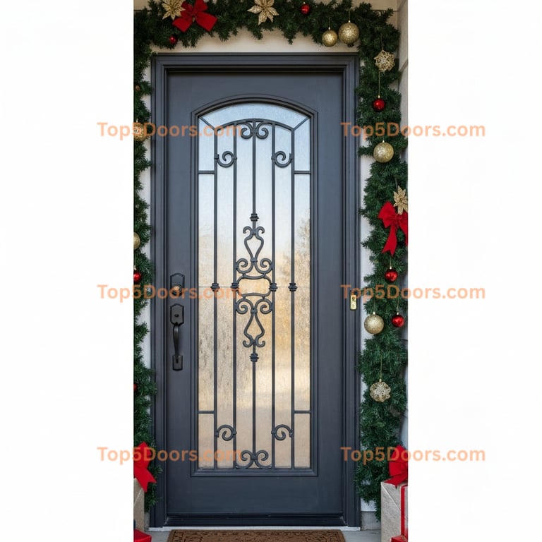 Illinois wrought iron single minimalist Door