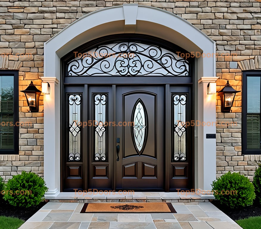 Illinois wrought iron single european classic Door