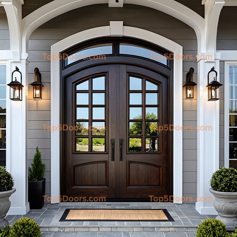 Indiana arched double modern farmhouse Door