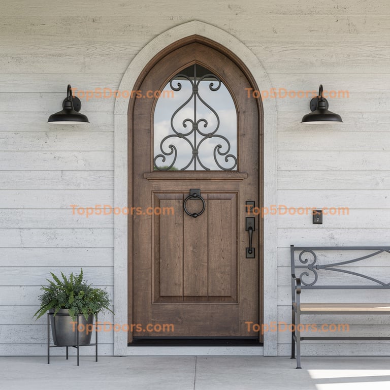 Indiana arched single modern farmhouse Door