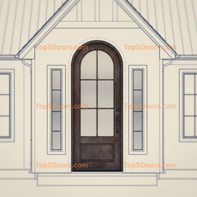 Indiana wrought iron arched single scandinavian Door