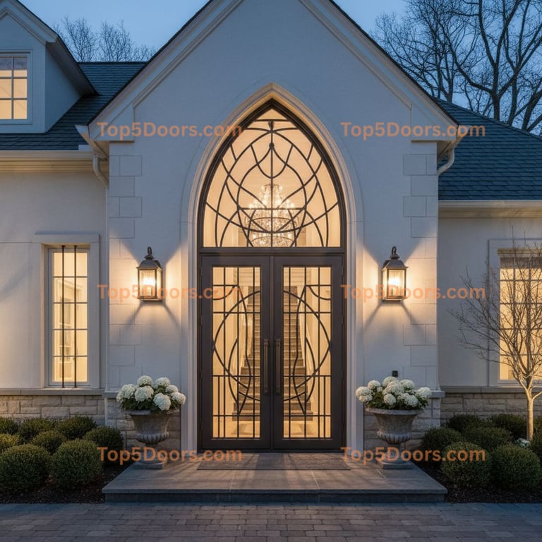 Indiana wrought iron double european classic Door