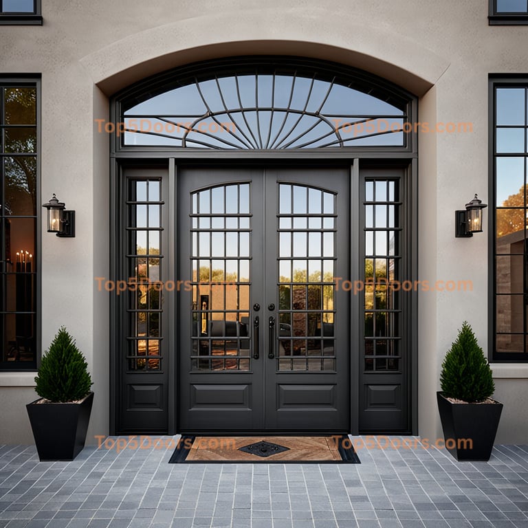 Indiana wrought iron french door industrial Door