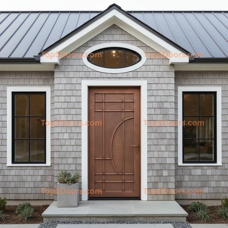 Indiana wrought iron glass paneled cape cod Door