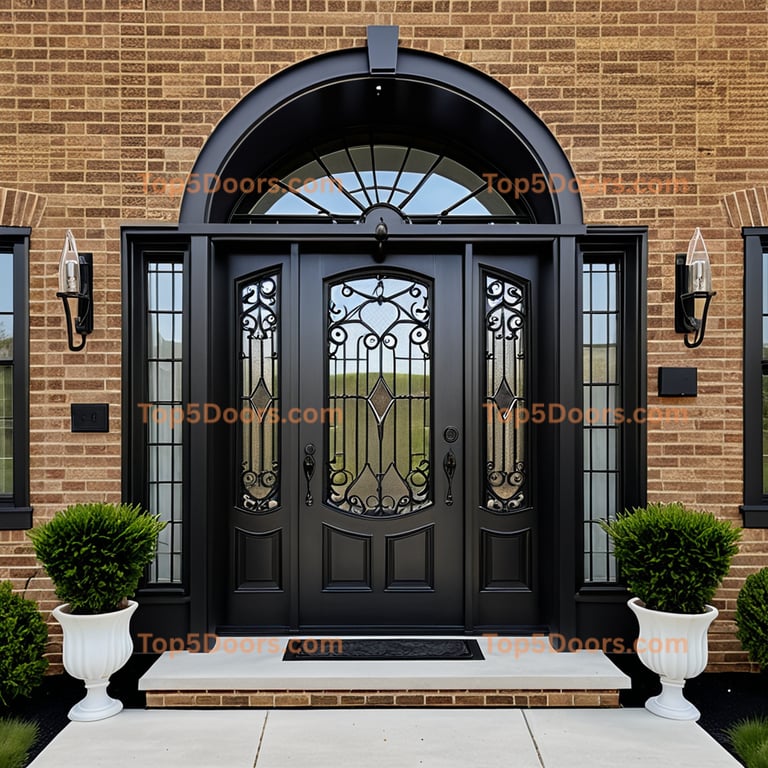 Indiana wrought iron single mid-century modern Door