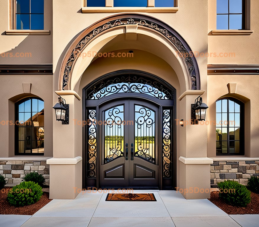 Indiana wrought iron single southwestern Door