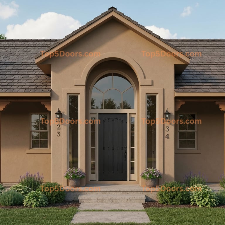 Indiana wrought iron solid panel southwestern Door