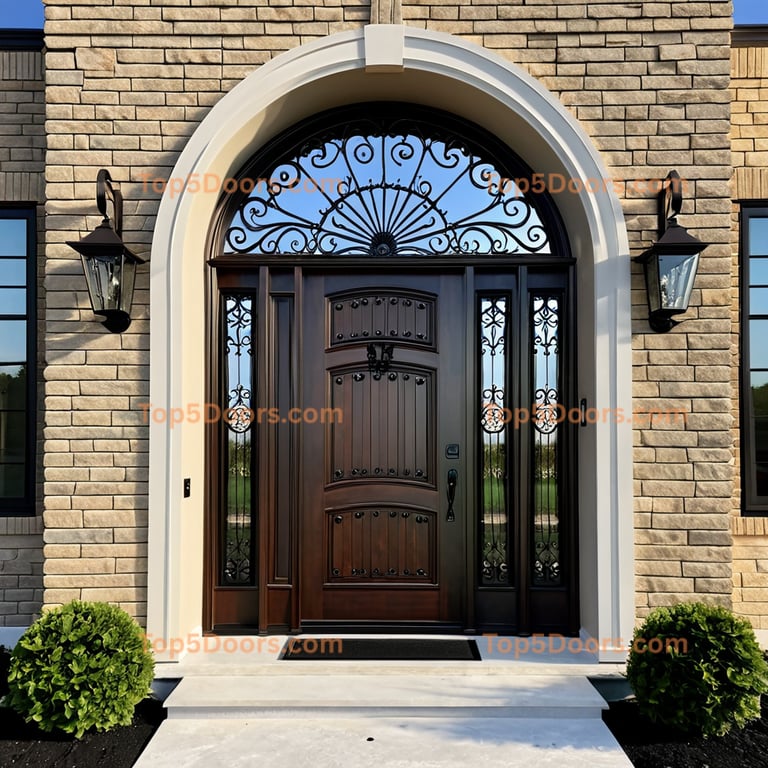 Indiana wrought iron steel frame contemporary Door