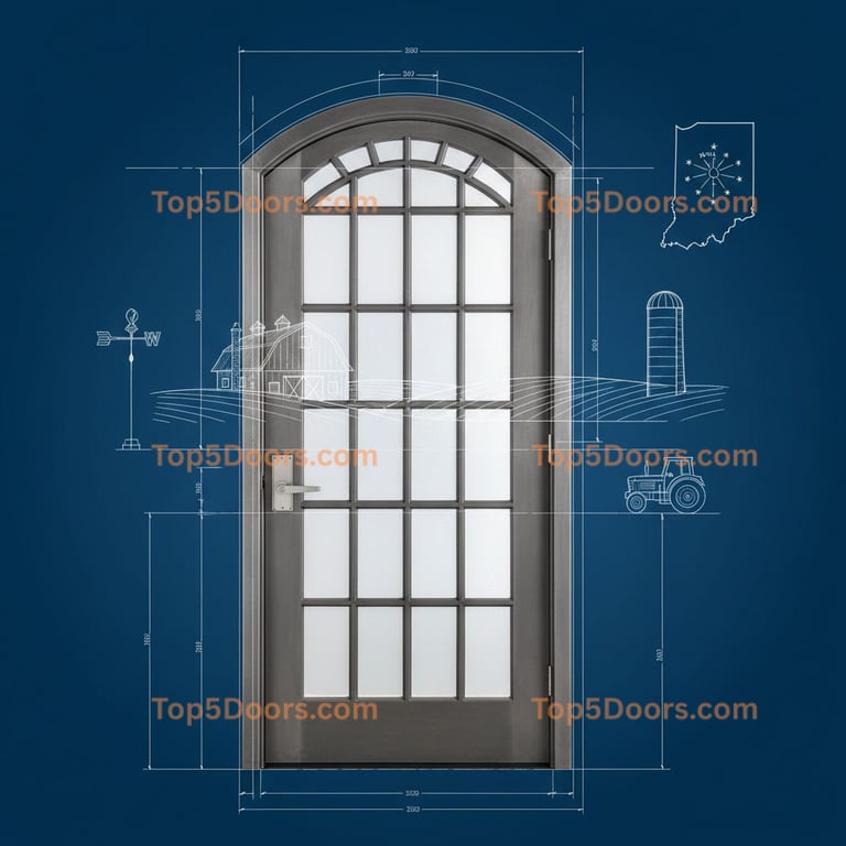 Indiana wrought iron steel frame industrial Door