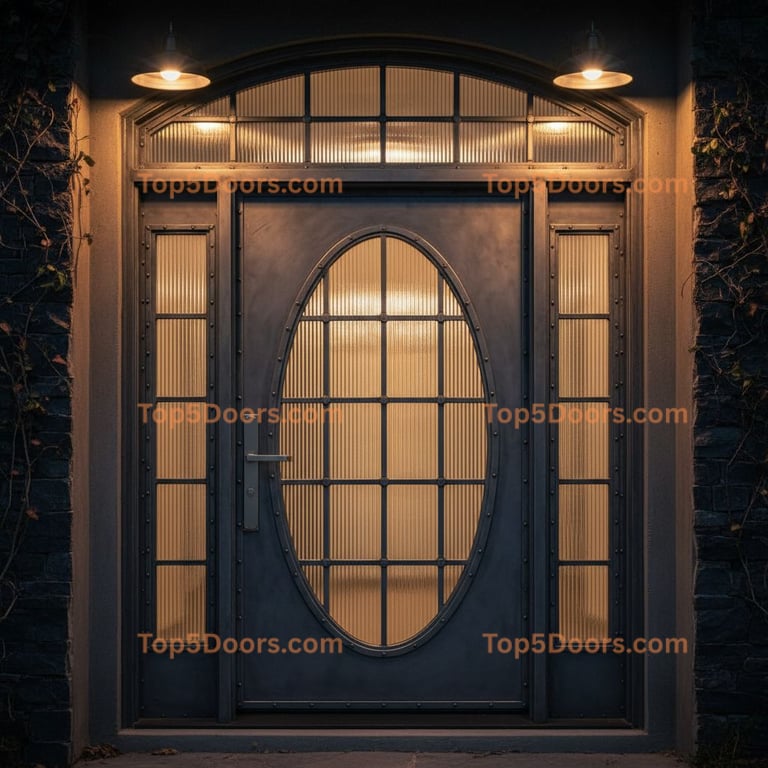 Indiana wrought iron steel frame industrial Door