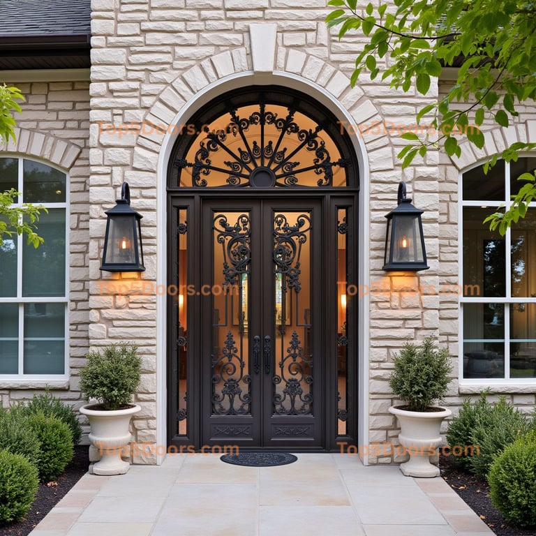 Intricate Ironwork Double Door