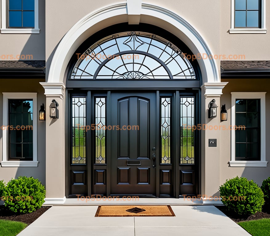 Iowa arched double victorian Door