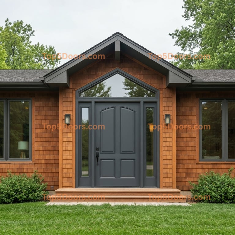 Iowa arched single mid-century modern Door
