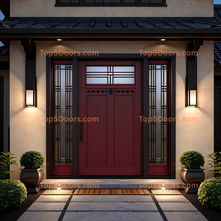 Iowa front entry door japanese zen Door