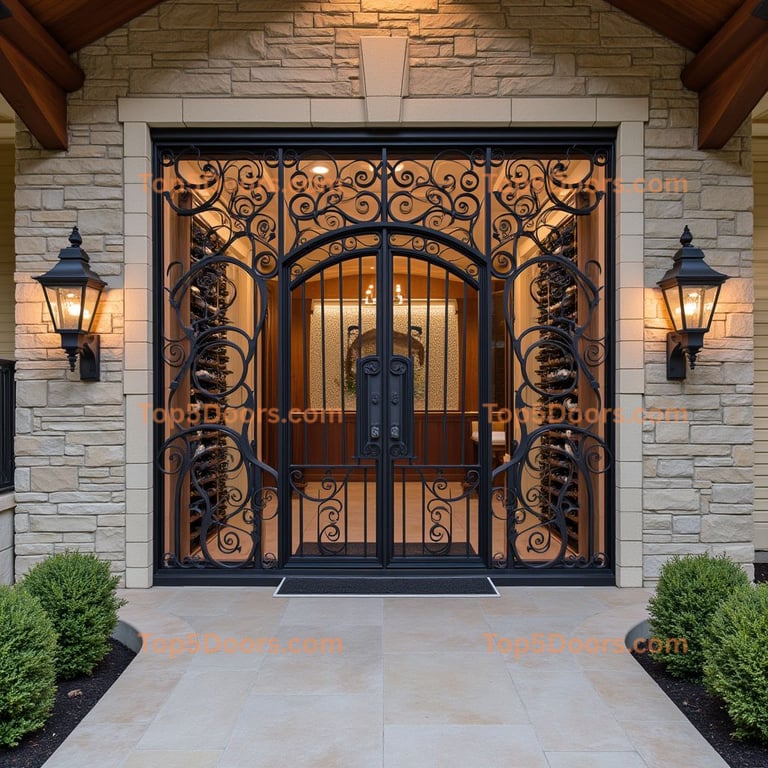 Iowa wine cellar door mid-century modern Door