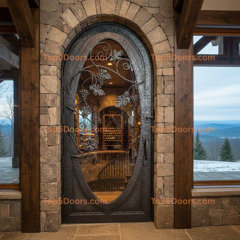 Iowa wine cellar door mountain lodge Door