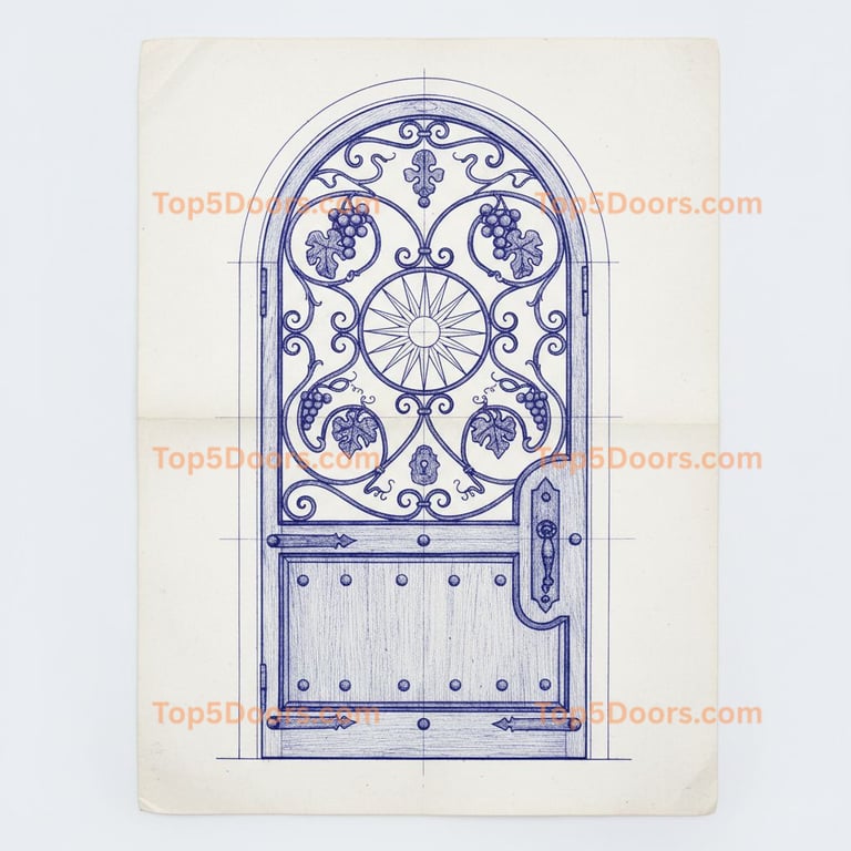 Iowa wine cellar door spanish colonial Door