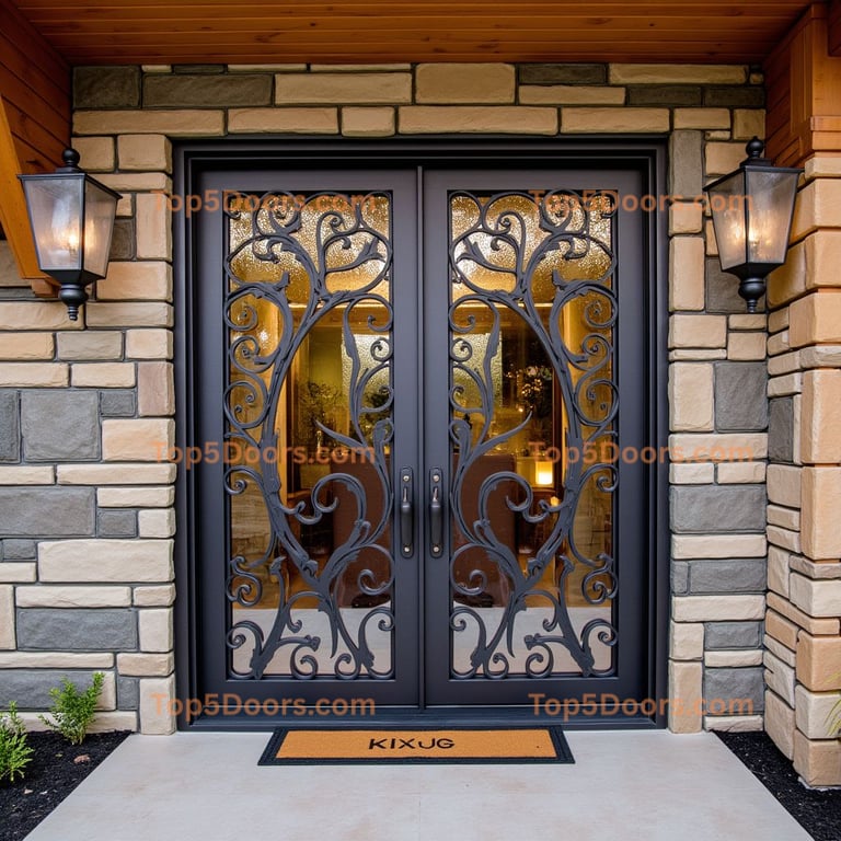 Iowa wine cellar door mid-century modern Door