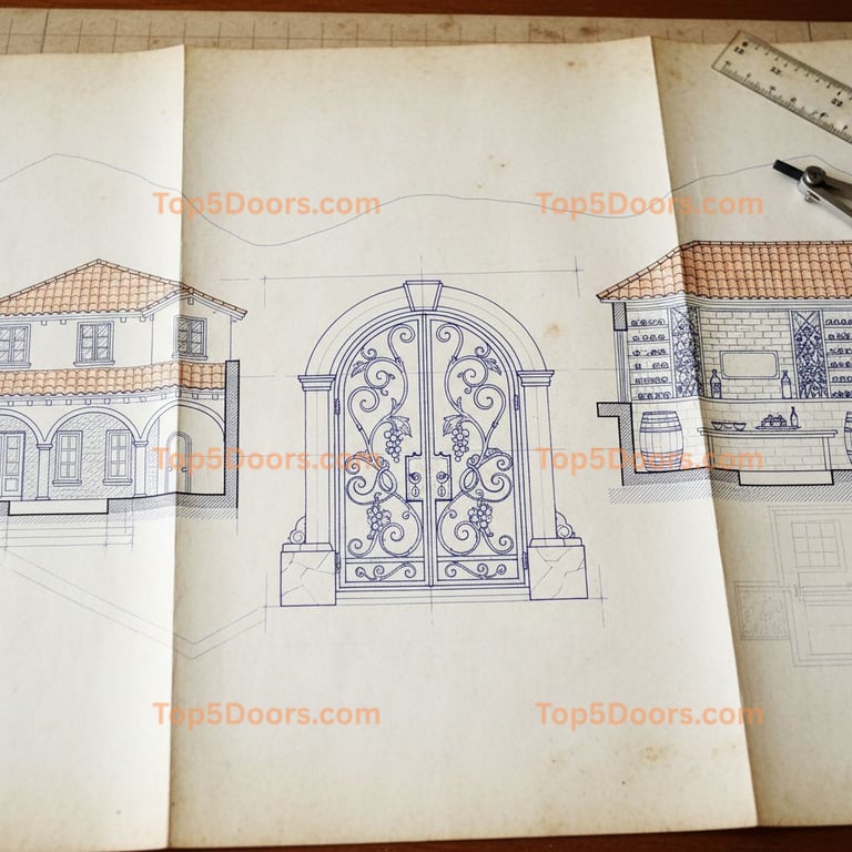 Iowa wine cellar door spanish colonial Door