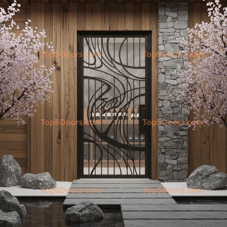 Iowa wine cellar door japanese zen Door
