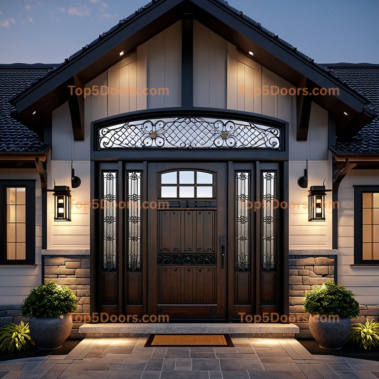 Iowa wrought iron barn door craftsman Door