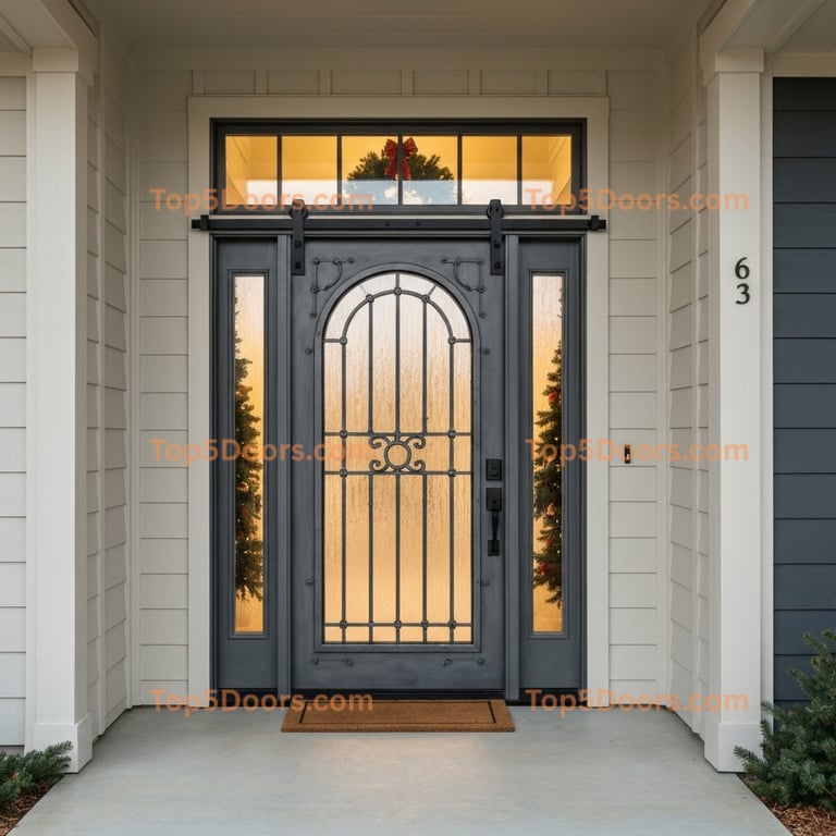 Iowa wrought iron barn door modern farmhouse Door