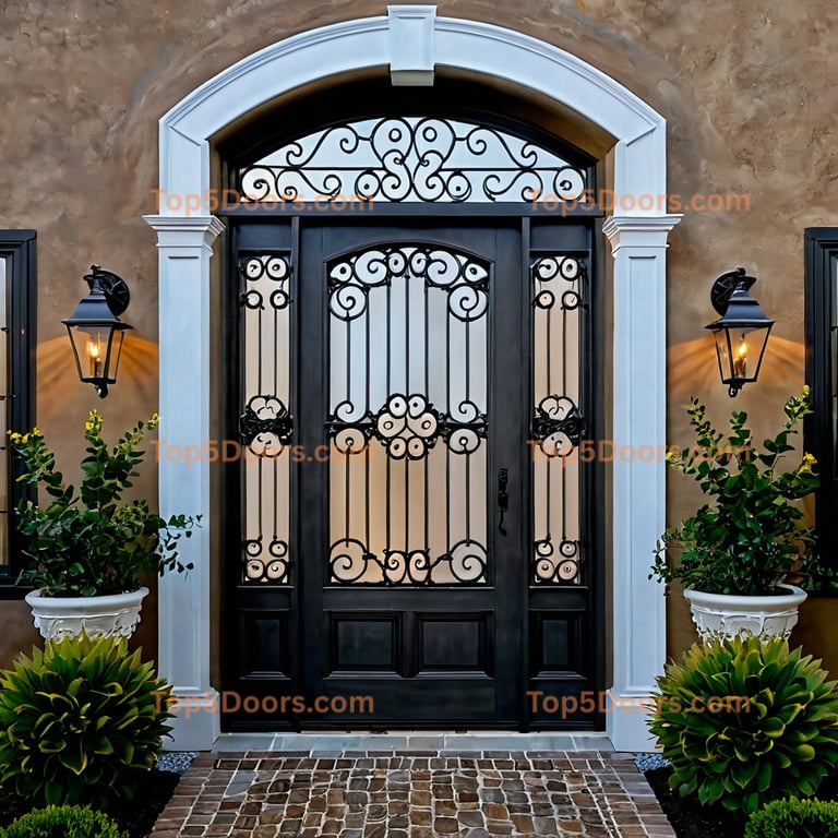 Iowa wrought iron barn door victorian Door